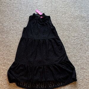 Lilly Pulitzer Black Tiered Lace Sleeveless Dress